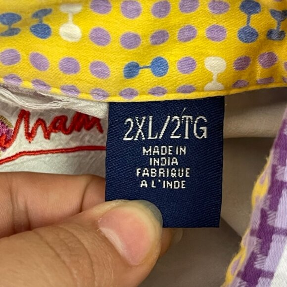 Robert Graham Men's Multicolor Striped Long Sleeve Button Down Shirt Size 2XL - Picture 7 of 10